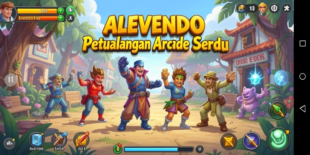 Tampilan gameplay ALEVENDO yang penuh aksi dan petualangan seru.