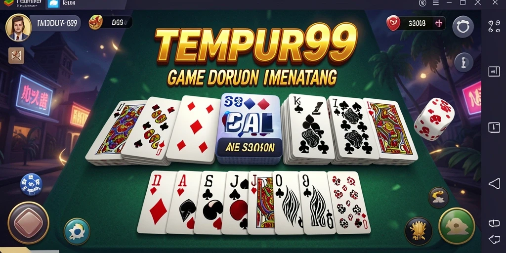 Screenshot dari gameplay TEMPUR99 yang menampilkan keseruan bermain domino.